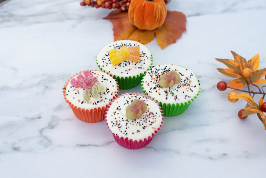 Spooky Flat Iced Cupcakes x 4