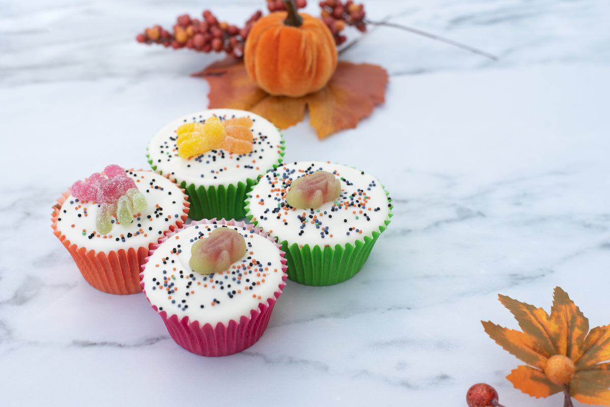 Spooky Flat Iced Cupcakes x 4
