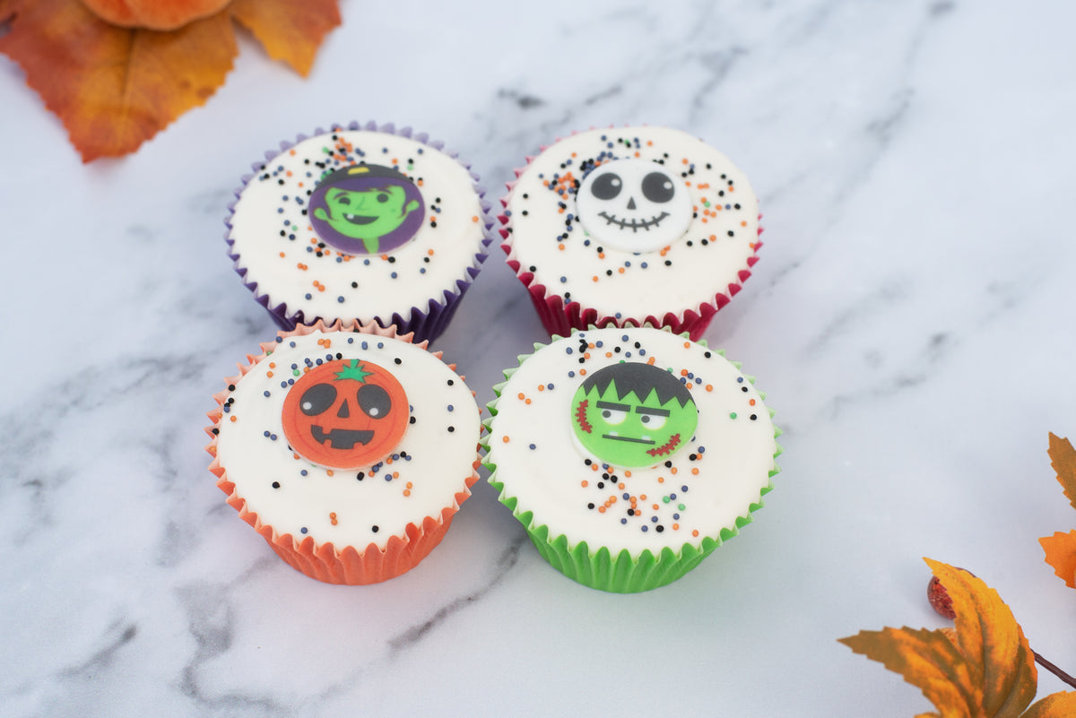 Spooky Flat Iced Cupcakes x 4