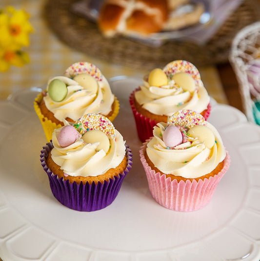 Easter Vanilla Cupcakes x 4