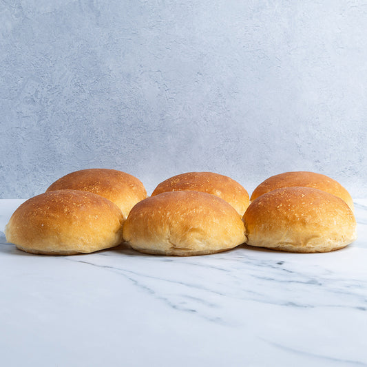 White Large Baps x 6