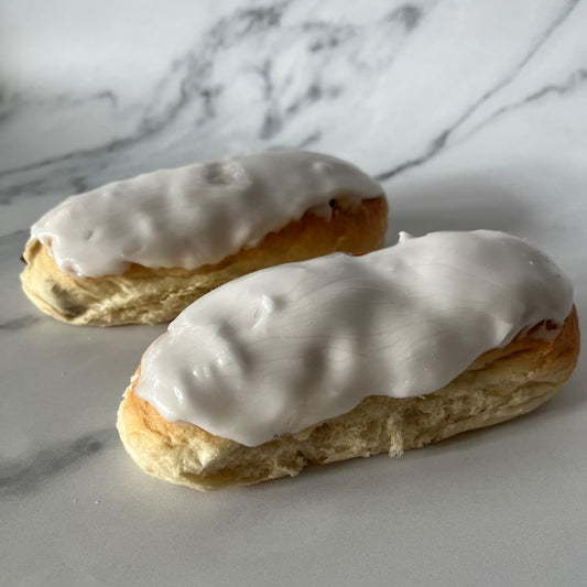 White Iced Buns x 2