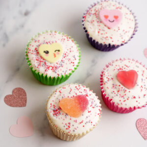 Flat Iced Valentine's Cupcakes x 4